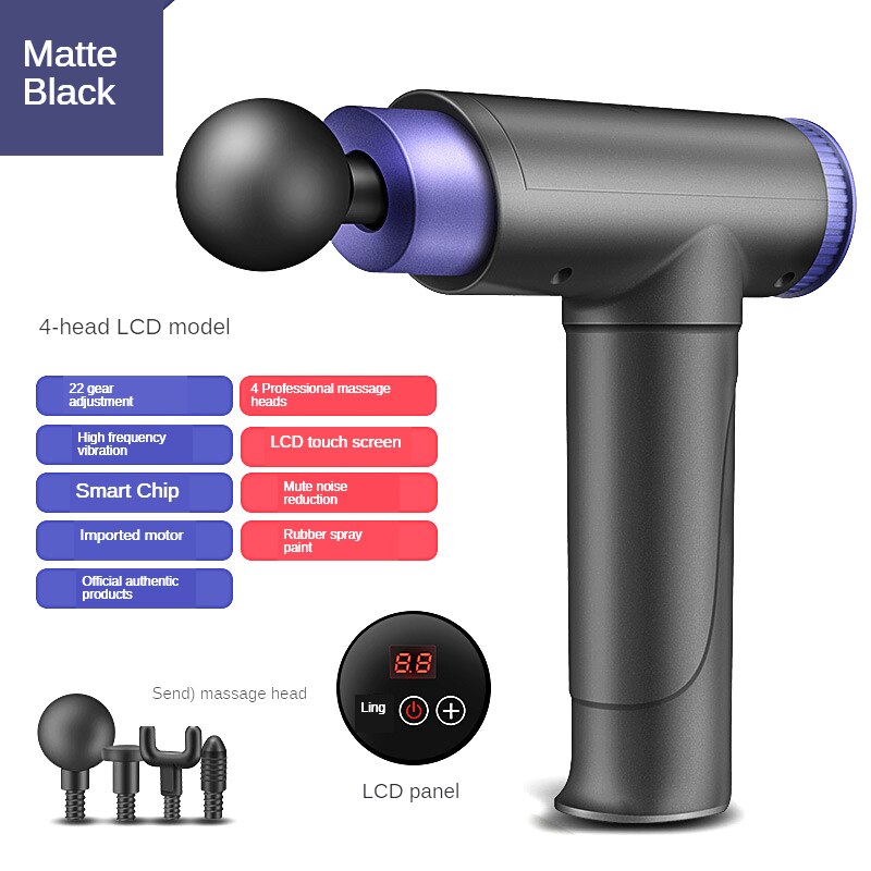 Massaggio elettrico Pistola la Gestione del Dolore Muscolare Dopo L'esercizio di Formazione Rilassamento Del Corpo Dimagrante Che Modella Sollievo Dal Dolore di Carica USB: nero