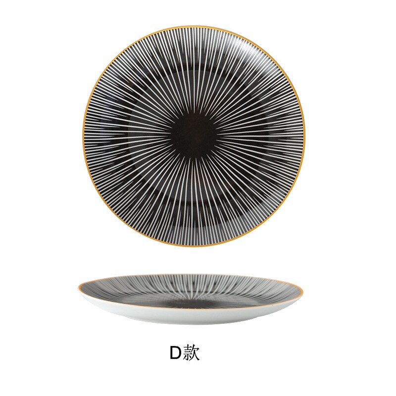 Servies Keramische Diner Plaat Set Schotel 8/10 Inch Porselein Leuke Dessertbord Servies Geometrische Westerse Voedsel Steak Plaat: 10 inches-5