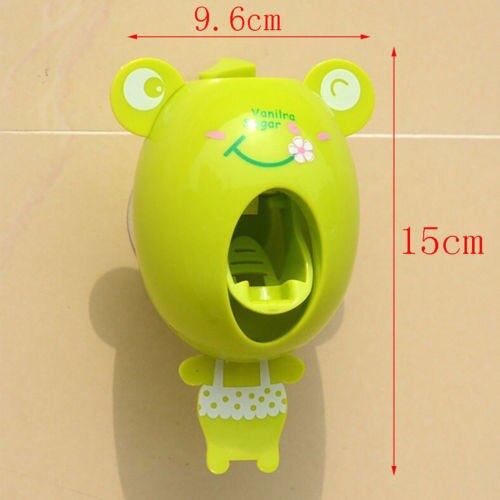 Cute Cartoon Plastic Automatic Toothpaste Dispenser Wall Mount Stand Bathroom