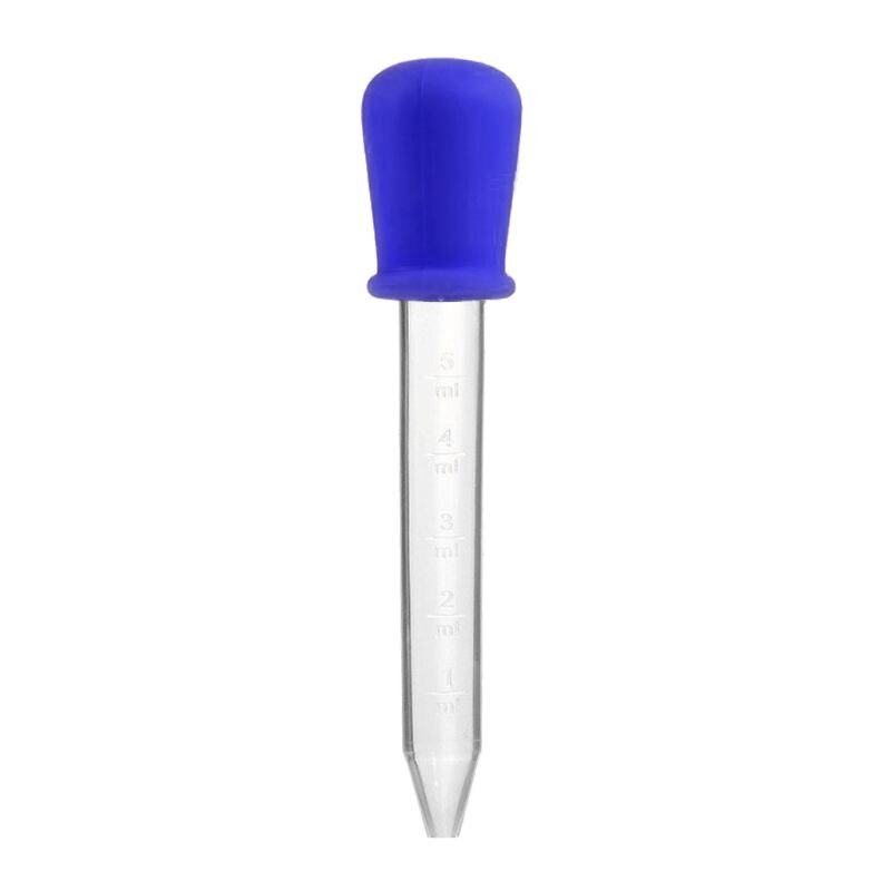 1/6/8/10 Stck Baby Tropfer Medizin Zubringer Art Medizin Gerät Silikon Pipette Flüssigkeit Lebensmittel Tropfer Kleinkind Utensilien 5ML: dunkel Blau-1Stck