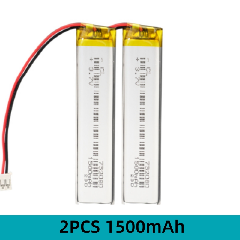 1500 mAh z.SHTV 752080 Lithium-polymeer Li-ion batterij voor speelgoedgps, mp3, mp4-luidspreker, kaartlezer, vervanging van de camerabatterij.: Paars