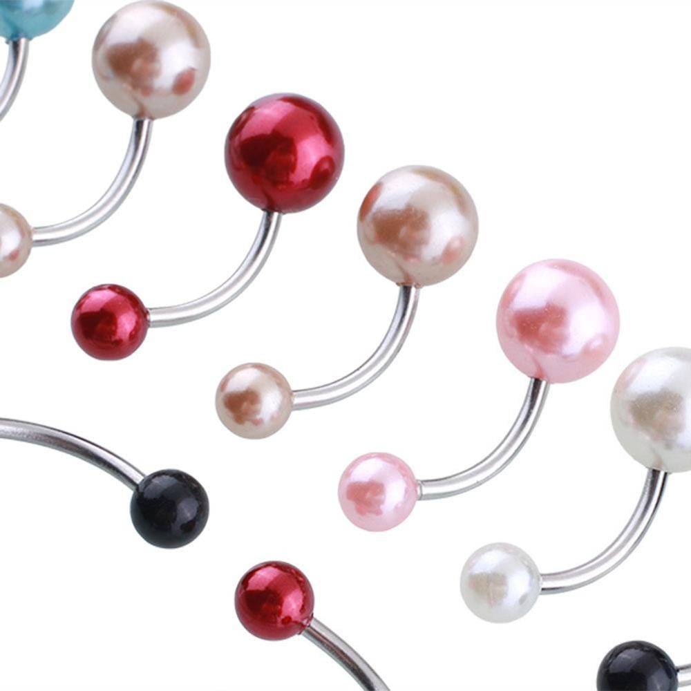 10 stuks Imitatie Parel Mix Kleuren Body Piercing Sieraden Belly Button Rings Navel Piercing Body Sieraden Pircings