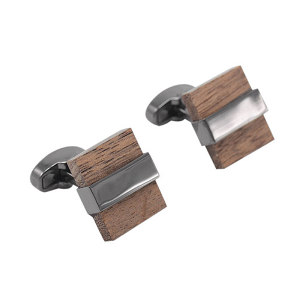 Square wooden Cufflinks for men's French business cuffs Business Shirt Handcrafted Men Cuff Links Daily Wedding