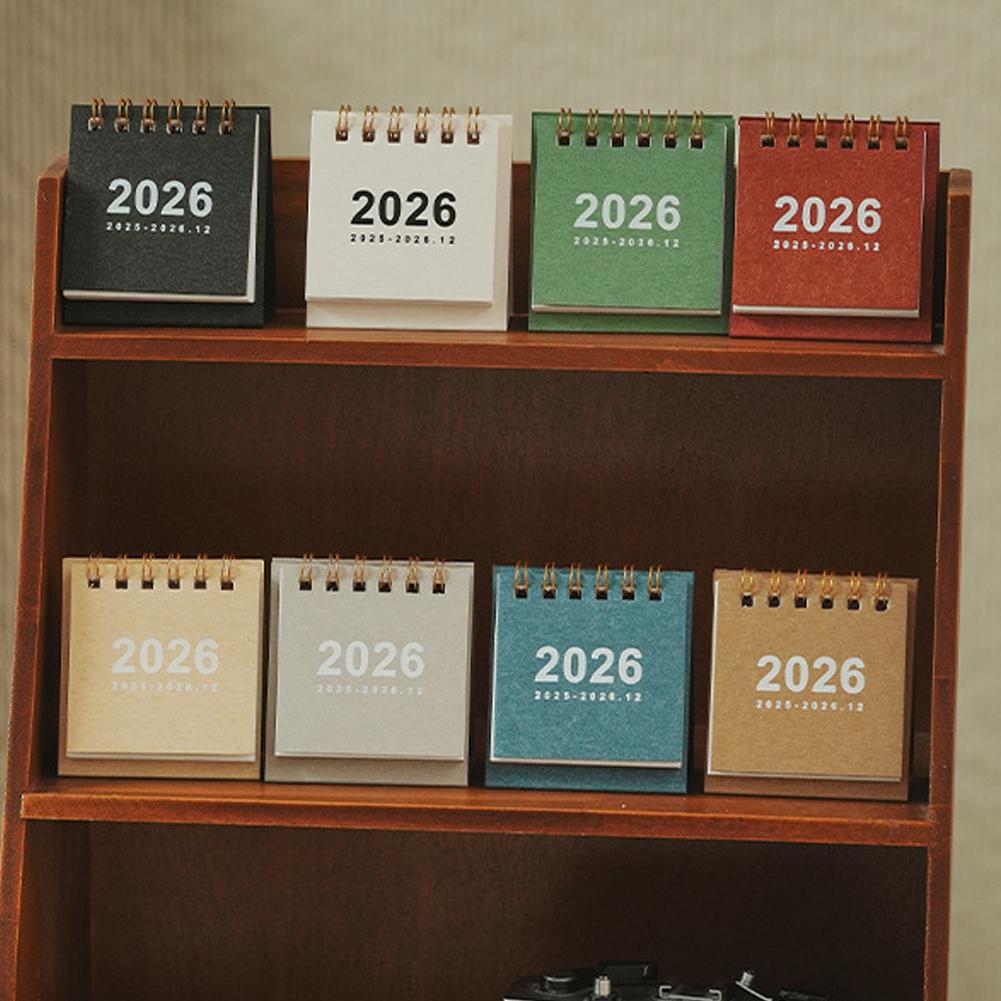 1pcs Desktop Calendar Mini Portable Minimalist School Home Office Desk Planner Schedule Check In Book Stationery Study