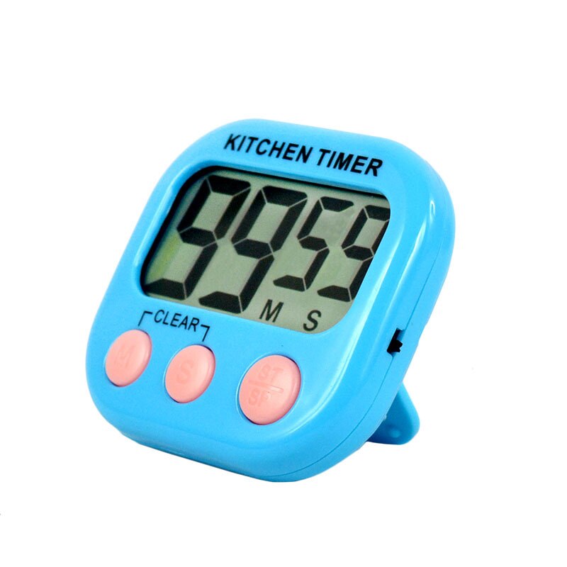 Magnetic LCD Digital Kitchen Countdown Timer Alarm with Stand White Kitchen Timer Practical Cooking Timer Alarm Clock: D
