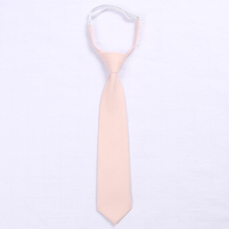 11 Solid Colors Men's Boy's Adjustable Neck Ties Narrow Necktie Accessories For JK DK School Uniform Students Cloths: Flesh Pink