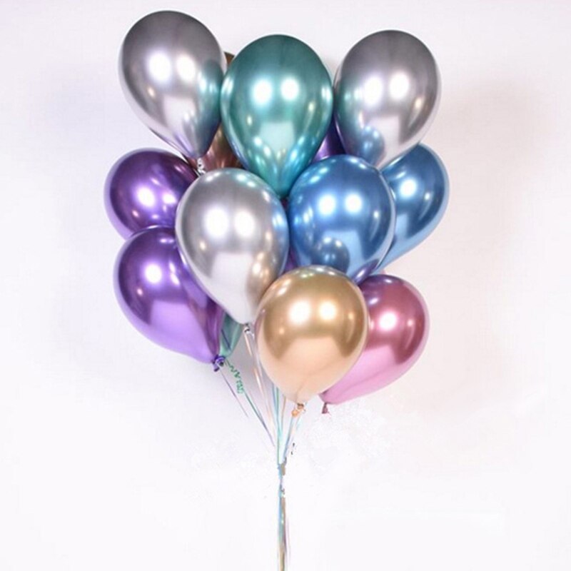 10pc /  parti 12 tommer guld sølv krom mat latex ballon fødselsdagsfest bryllup dekoration oppustelig helium ballon