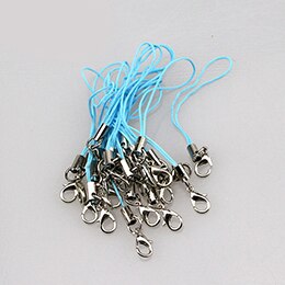 Kreeft knop mobiele telefoon sleutel opknoping touw klei pop DIY accessoires: blue 10 pcs