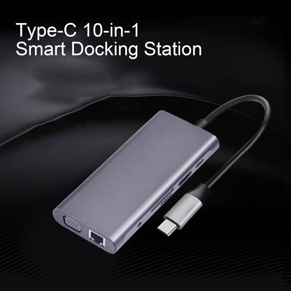 10 In 1 Converter Type C Adapter Usb C Naar Hdmi 3.5Mm Audio Sd Tf Hdmi Vga RJ45 4K USB3.0 Type C Docking Station Voor Macbookpro