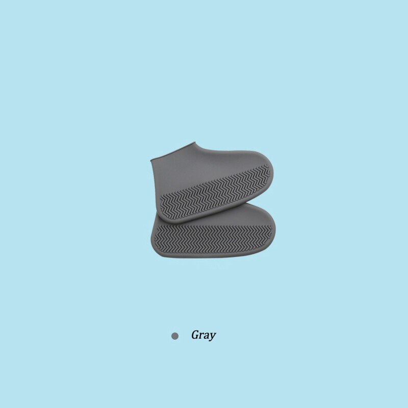 Silikon Galoschen Wasserdichte Schuh Abdeckungen Regen Stiefel Gummi Regen Schuh Abdeckung Schuh Schutz Unisex Regnerischen Tage Anti-slip Latex: Grey / S