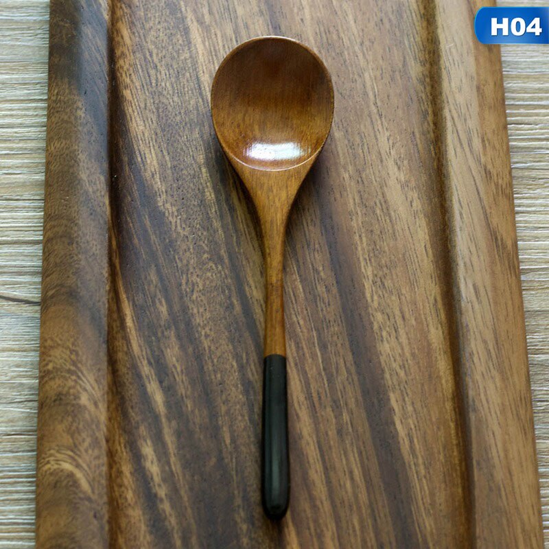 Wooden Spoon Bamboo Kitchen Cooking Utensil Tool Soup Teaspoon Catering For Kicthen: H04