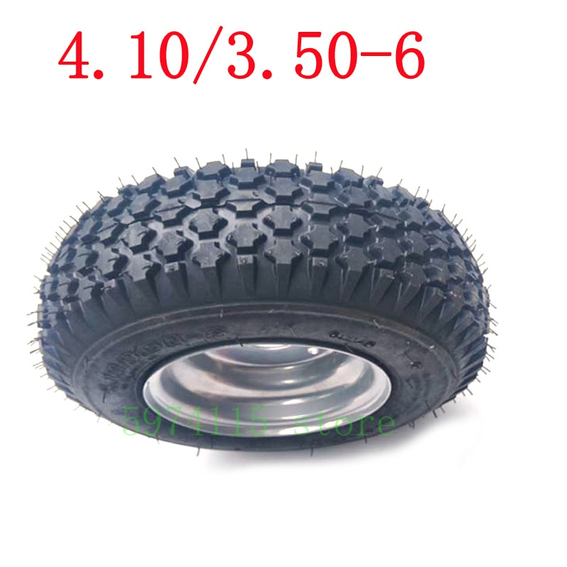 Tubeless Band 4.10/3.50-6 Inch - 3-Gats Naaf - 31cm Diameter - voor Elektrische Fietsen, Scooters, Go-Karts, ATV's