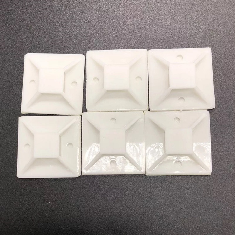 50pcs White cable base installation 20 25 30 40mm self-adhesive cable zipper installation base wall frame fixed seat clip