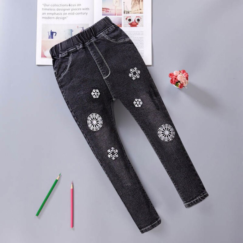 Pantalones vaqueros de de amor para niñas de 4 a 12 años, Jeans informales con cintura elástica, pantalones de tubo ajustados para primavera y otoño