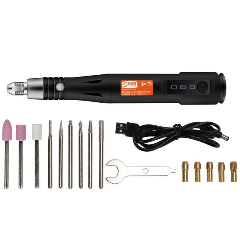 ! Sinaijie 15000Rpm Verstelbare Elektrische Grinder Boor Rotary Tool Grinder Usb Graveren Pen Met Boren Tool: Goud