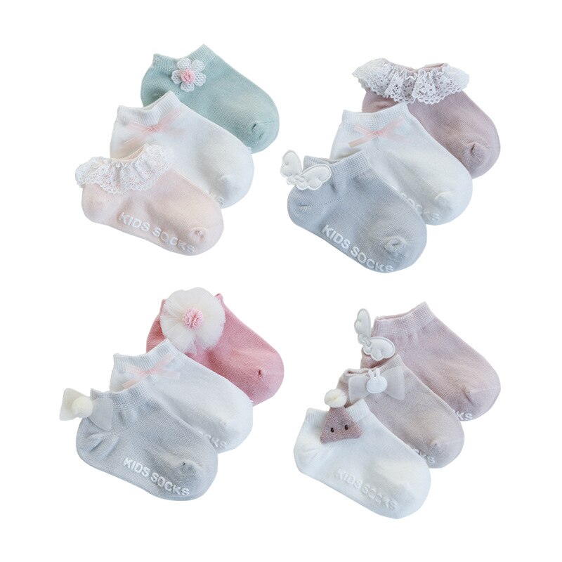 Kinderen Sokken Jongens Meisjes Katoen Mode Ademend Mesh Sokken 3 Pairs/Groep Lente Zomer Baby Sokken