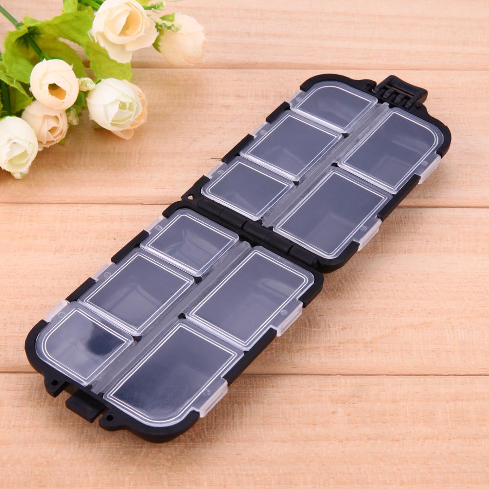 10 Compartment Storage Fishing Box Plastic Fishing Bait Spoon Hook Bait Box Gadget Box Rectangular Fish Hook Box