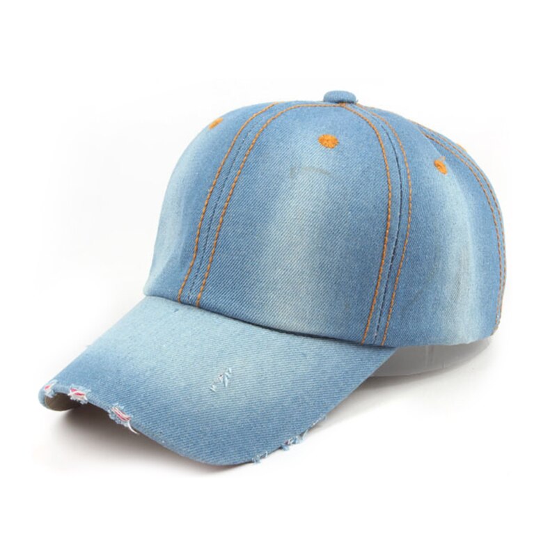 #39 gewassen denim dames baseball pet licht board bone pet casual pure kleur stiksels heren platte hoed snapback petten