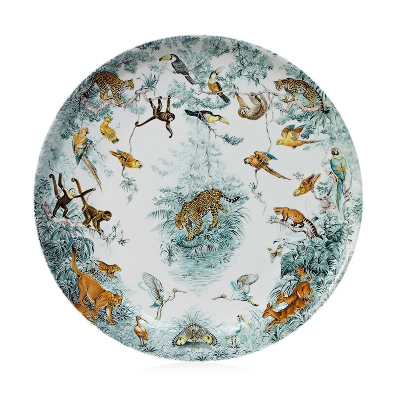 Europese Equatoriale Jungle Plaat, Bloem, Vogel, Dier Keramische Decoratie Vlakke Plaat, Model Kamer Decoratie, muur Opknoping Plaat