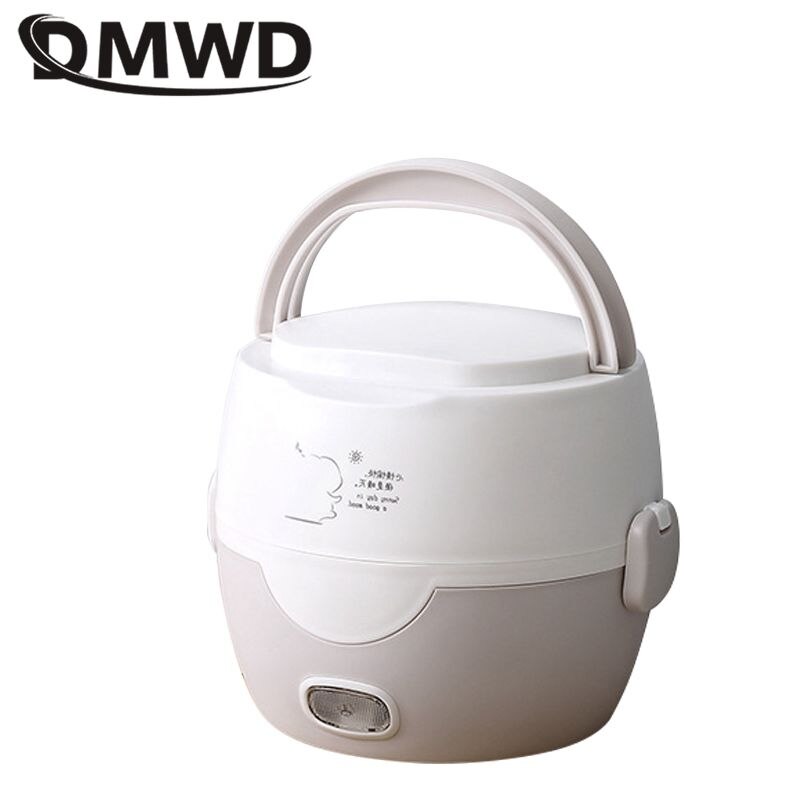 DMWD 1L Multifunctional Mini Electric Cooker Office Heating Lunch Box Personal Food Heater Stewing Soup Pot Rice Cooker 220V