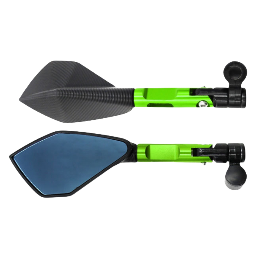 Espelho retrovisor cnc modificado para motocicleta, espelho retrovisor para carro de rua, scooter, acessórios universais: Verde