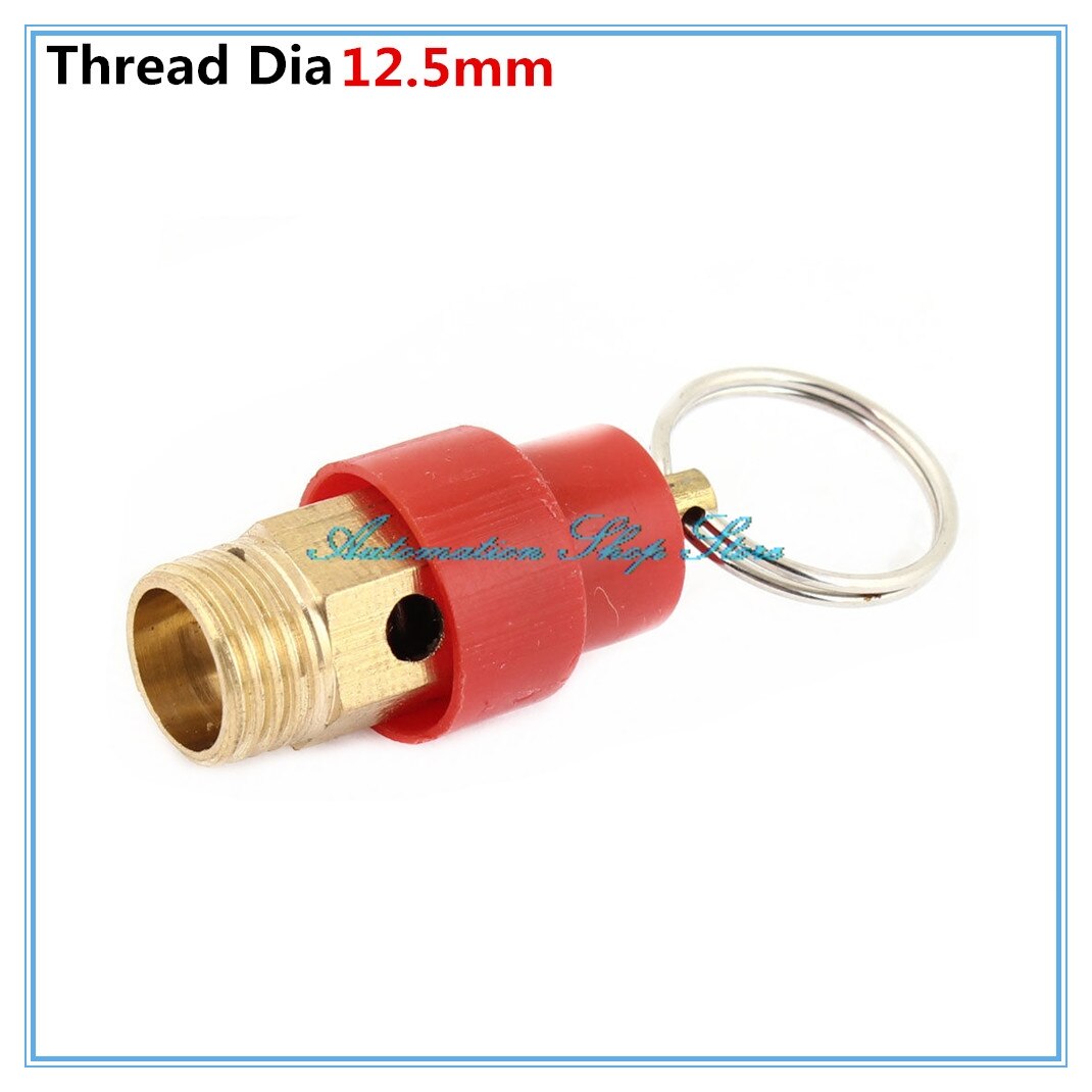 Pneumatisk kompressor fitting 1/4 " bsp hangevind overtryksventil 8kg 0.8 mpa rød hætte