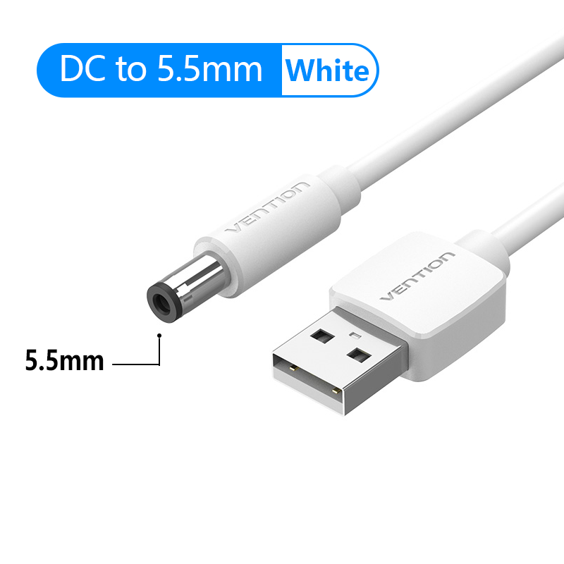 Vention USB auf DC 3,5 mm Stromkabel USB A auf 3,5 Klinkenstecker 5 V Netzteiladapter für Lüfter USB Hub DC 5,5 mm Ladekabel: verrotten / 0,8 MT