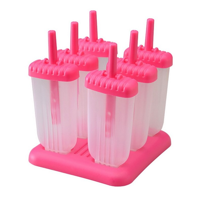 Ice Cream Mold Reusable Popsicle Mold With Sticks Kids Ice Cube Diy Tools Cell Lolly Mould Summer Gadget: red