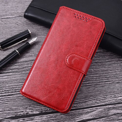 Étui de luxe rétro pour Sony Xperia X F5121 Dual F5122 cuir Original couverture arrière fente pour carte portefeuille étui peau téléphone Coque: Red