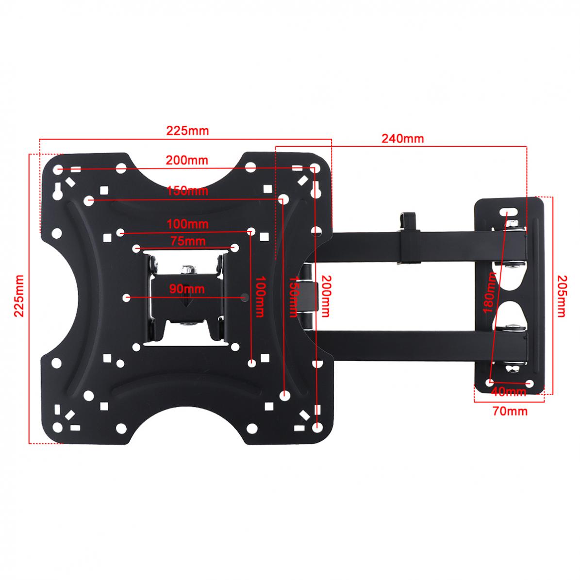 Adjustable Frosted Material TV Wall Mount Bracket Flat Panel TV Frame with Accessories for 17 - 32 Inch LCD LED Monitor Flat Pan