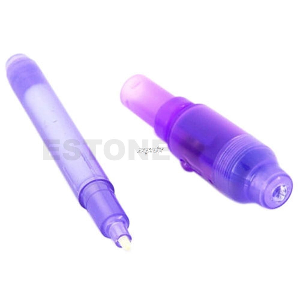Caneta criativa 2 em 1 uv, caneta fluorescente de tinta invisível, caneta mágica secreta, drop shipping