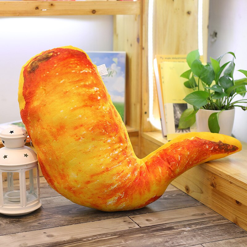 Simulation Food Real Life Style Pillow 20-70cm Personality Funny Chicken Legs Chicken Wings Shrimp Fish Stuffed Toy Cushion: Chicken wing 45cm