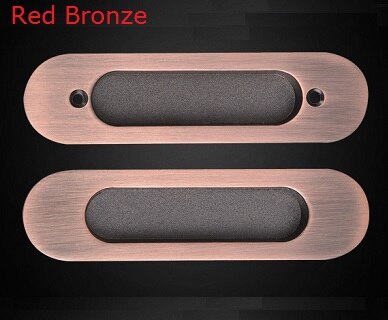 Double Side Zinc Kitchen Cupboard Furniture Cabinet Sliding Door Recessed Pull Built-in Flush Door Thickness: 39-45MM: Red Bronze