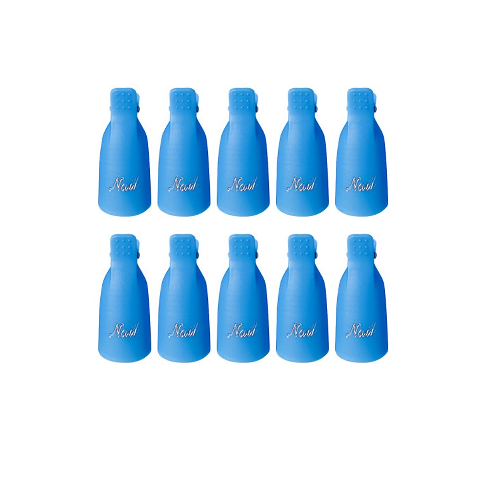 Plastic Nail Art Losweken Cap Clip Uv Gel Polish Remover Wrap Tool Nail Art Tips Voor Fingers Nagellak remover Nail Tool: Blue