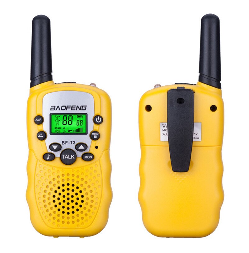 Enfants talkie-walkie fille et garçon jouets 22 canaux enfants talkie-walkie ensemble aventures en plein air randonnée Camping jeux: 2 Yellow