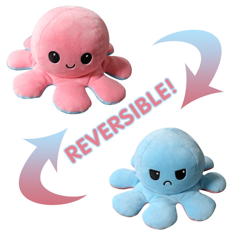 peluche octopus reversibl Flipped doll flip plush toy double sided doll reversible Octopus