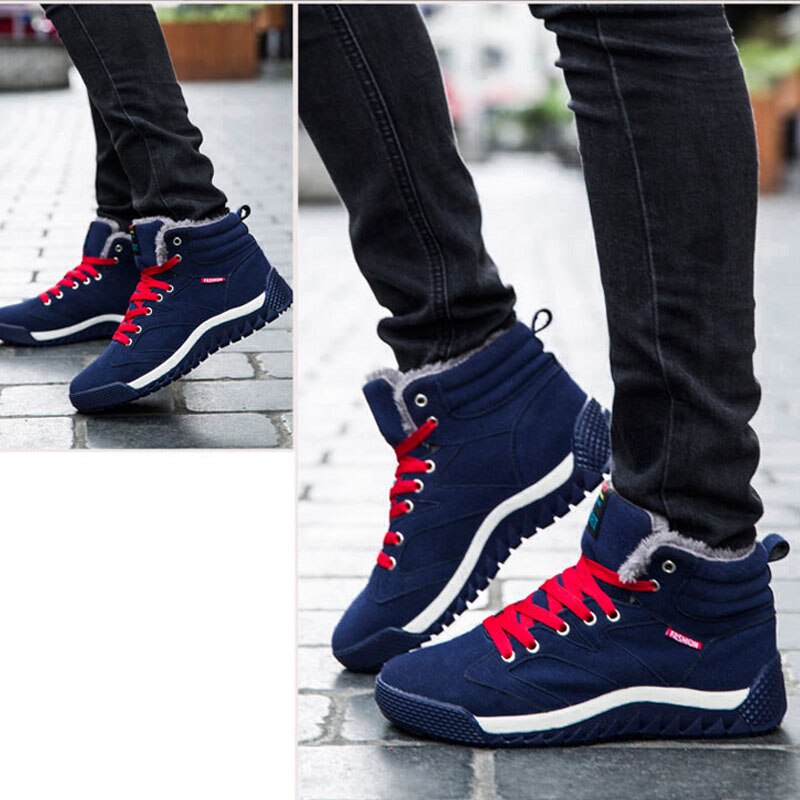 Dames sneeuwlaarzen pluche lage sleehak winter sneeuw sneaker casual schoenen weerstand slip warme pluche ronde neus vetersluiting casual schoenen