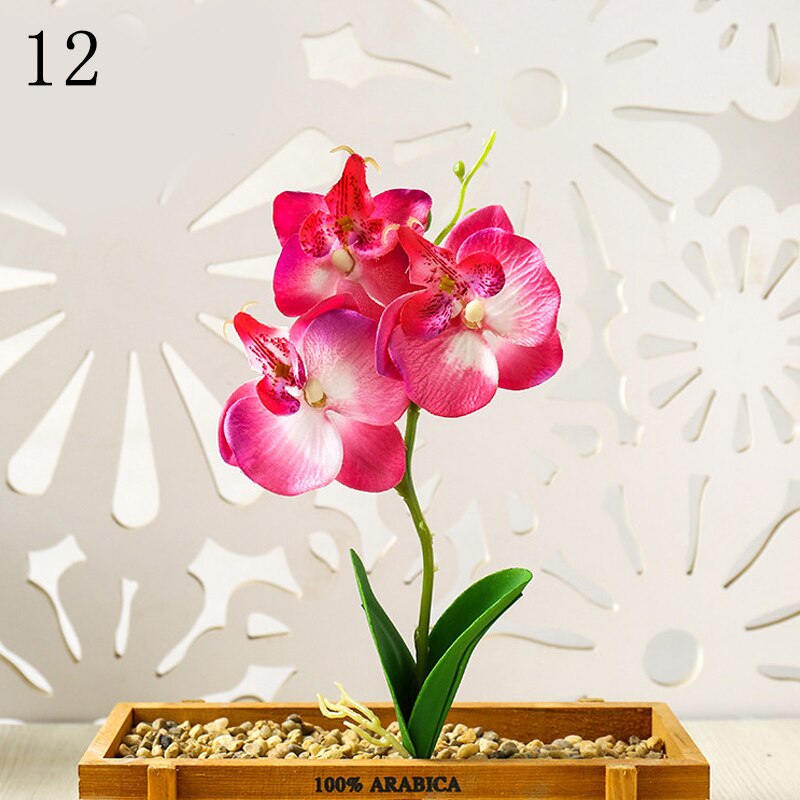29cm de haut soie fleur artificielle papillon orchidée fleur d'orchidée pour nouvelle maison maison mariage Festival décor Simulation fleur: 12