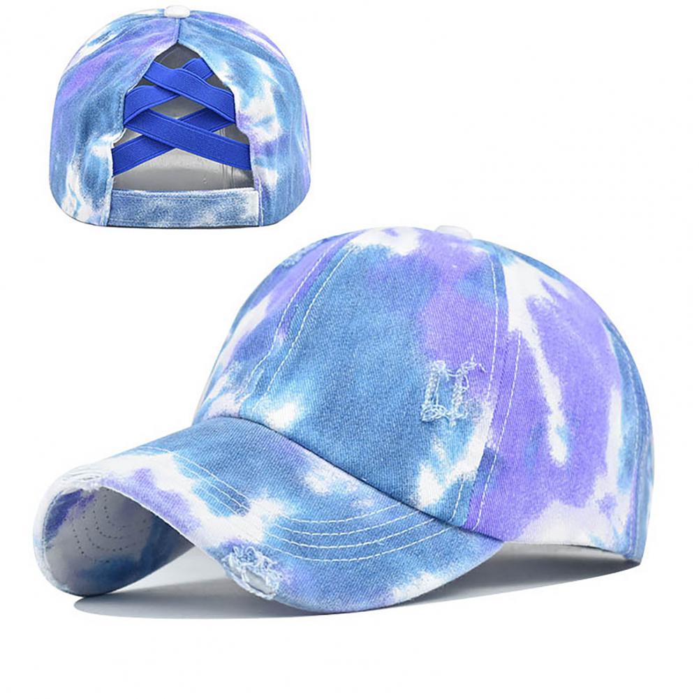 Hats Tie-Dye Style Ventilate Cotton Candy Color Baseball Cap for