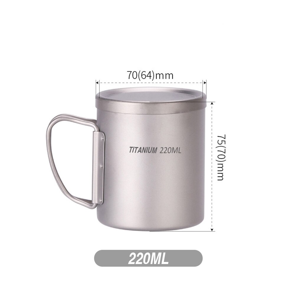 220ml/330ml/450ml/550ml Double Wall Titanium Water Cup Coffee Tea Mug for Home Office Outdoor Camping Hiking Backpacking Picnic: B1