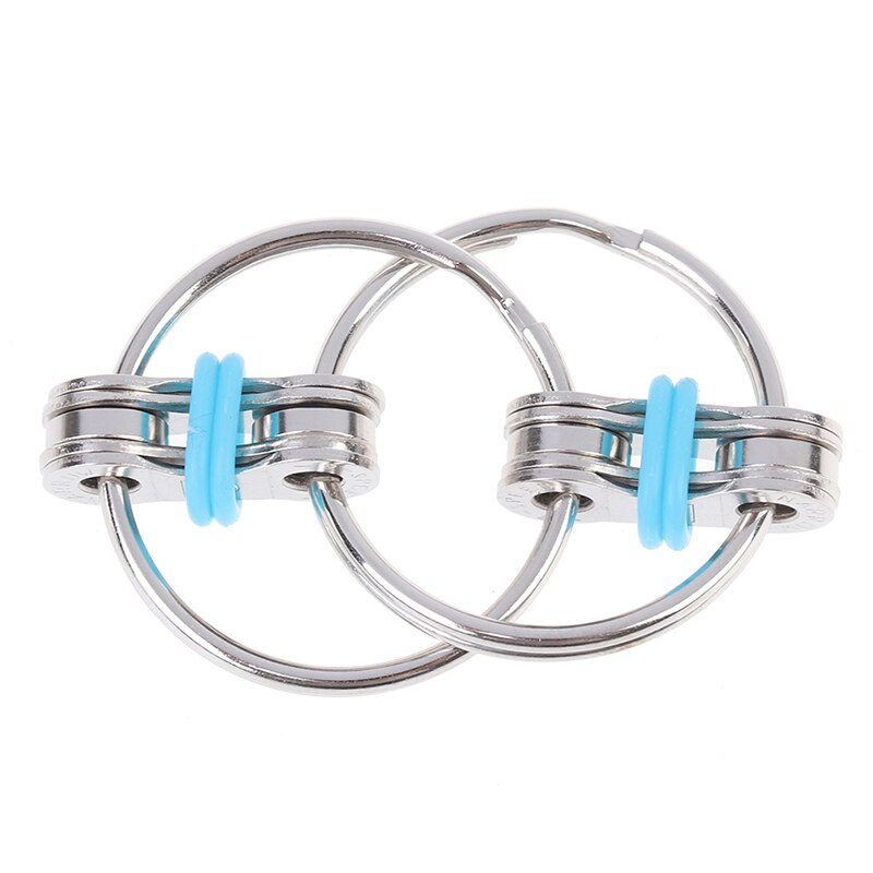 La descompresión cadena Fidget Spinner mano Spinner tri-Spinner dedo juguetes bicicleta cadena Anti-estrés juguete llavero anillo de llave: LB