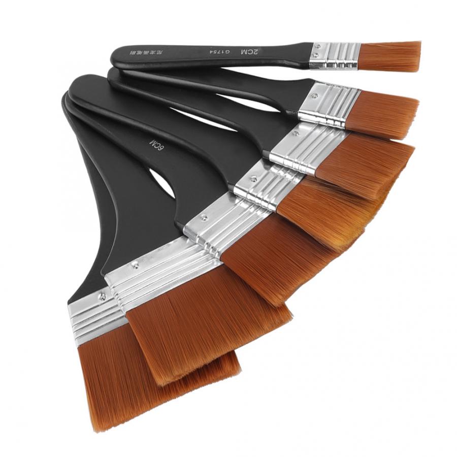 Verf Borstel Borstel Art 7 Stuks Lichtgewicht Houten Handvat Platte Penselen Set Voor Olieverf Acryl Schilderen Artes Schilderen