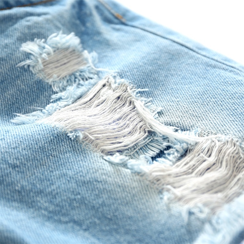 Short en jean bleu clair pour garçon, pantalon d'été en Denim, taille élastique, en coton, pour enfants de 2 à 6 ans,