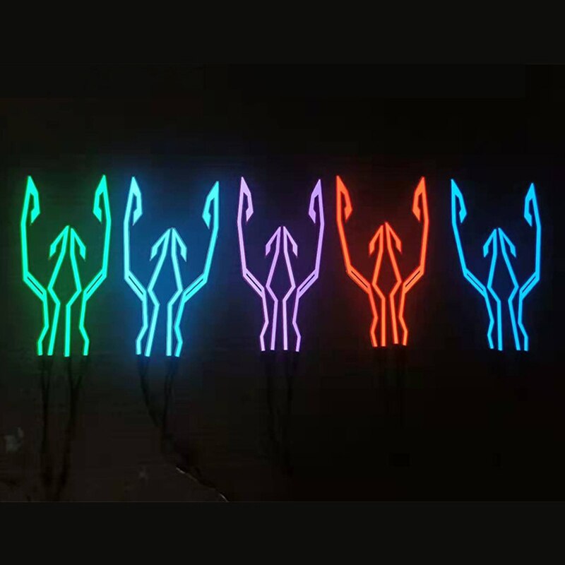 4-in-1 Motorcycle Helmet LED Luminous Sticker Night Riding Cold Light Signal Flashing Strip Helmets Universal Strip USB Charger