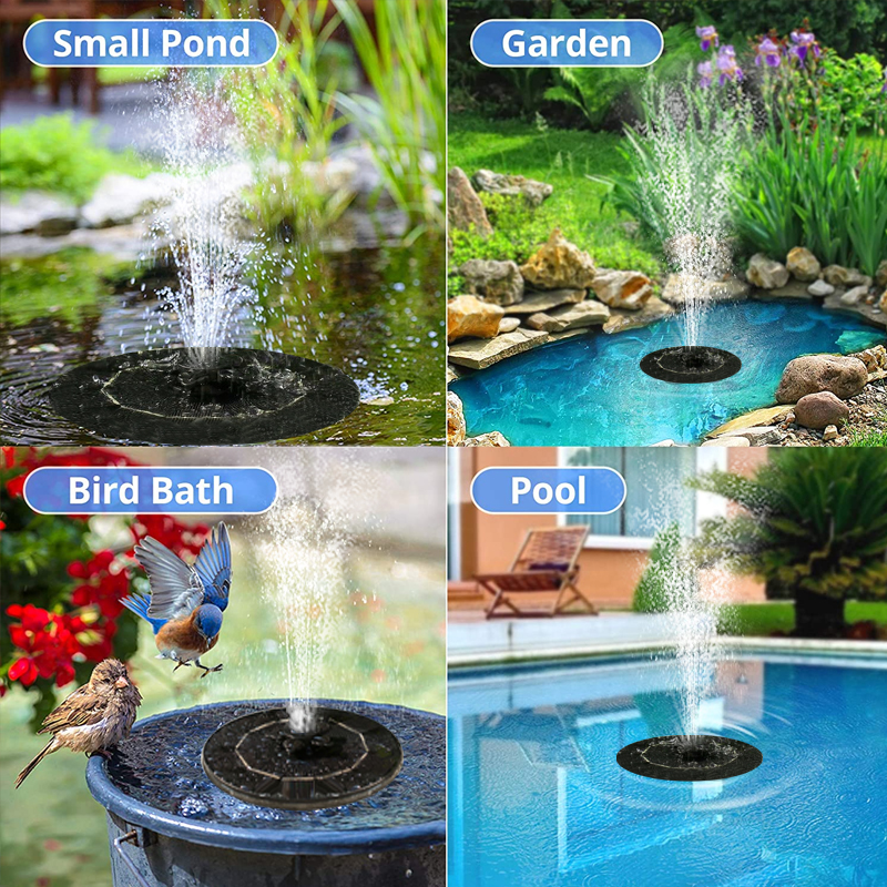 Solar Power Floating Fountain Garden Waterfall Fountain garden decoration outdoor Solar Panel Powered Fountain Floating Water