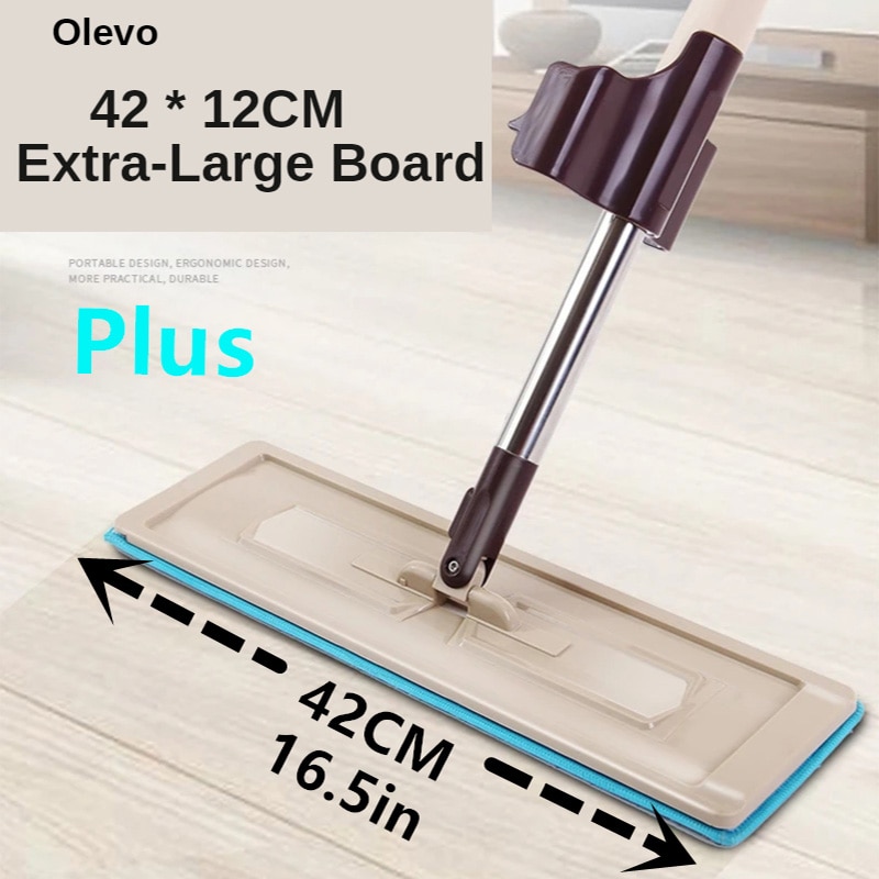 Plat Vadrouille Pour La Maison Et La Cuisine Nettoyage De Sol Vadrouille Sans Main Lavage Vadrouille Plate Avec Tampons En Microfibre Remplacement
