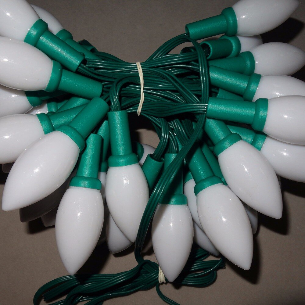 50nodes addressable RGB DC12V WS2811 LED Christmas pixel string light;4inches(10cm) wire spacing;all GREEN wire;IP68;milky C9