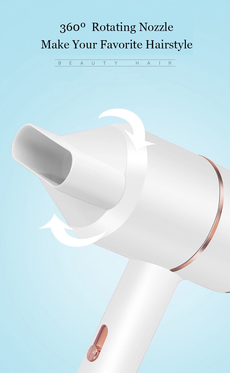 Electric Hair Dryer With Negative Ion Diffuser Blue Light Blow Dryer Powerful Soldering Blower Hairdryer Hair Drying Machine