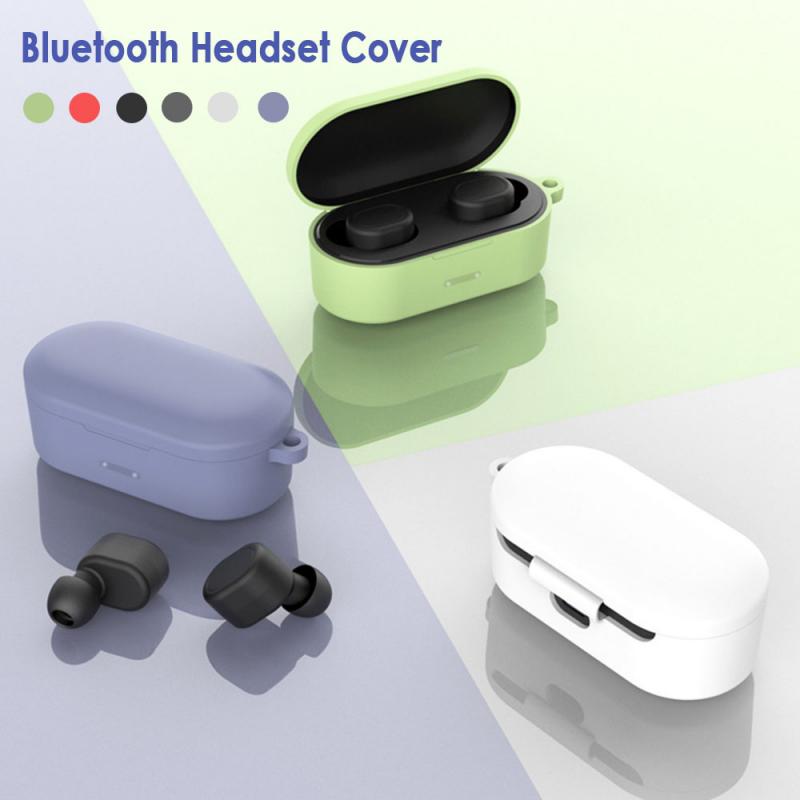 Caso do fone de ouvido de bluetooth apropriado para qcy t1s/qs2 conjunto de fone de ouvido de bluetooth capa protetora de silicone com gancho