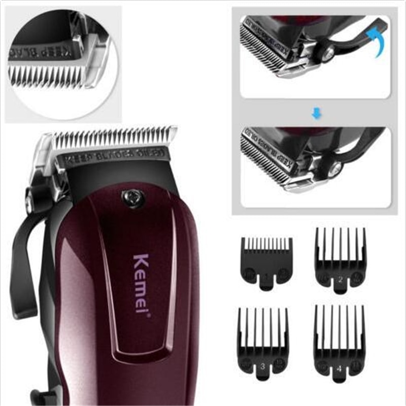 Kemei KM-2600, maquinilla de afeitar eléctrica con cabeza de acero al carbono, cortadora de pelo, potente máquina de afeitar el pelo, herramienta de corte de pelo
